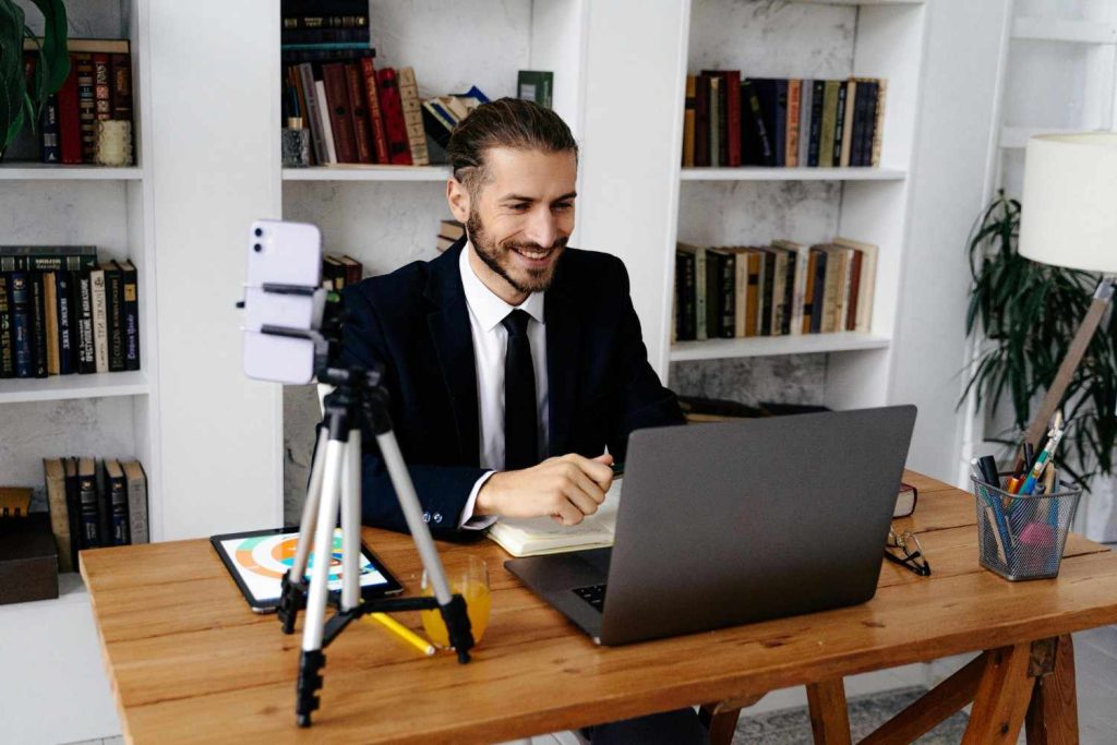 man using his laptop
